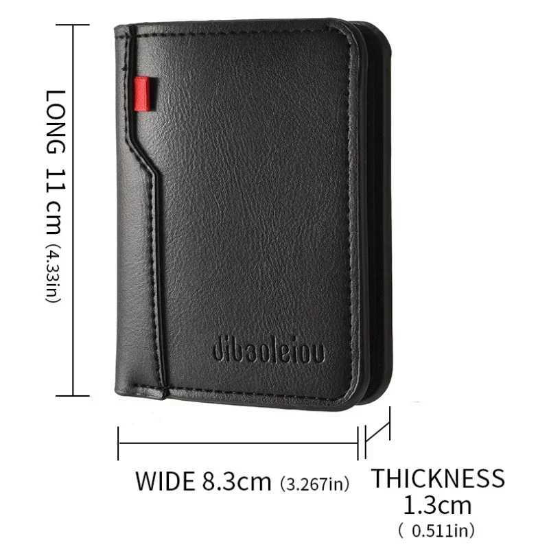 1Pc New Ultrathin Mini Soft PU Leather Credit Card Wallet Holder Short Vertical High Quality Mens Small Short Wallets Purse W250911