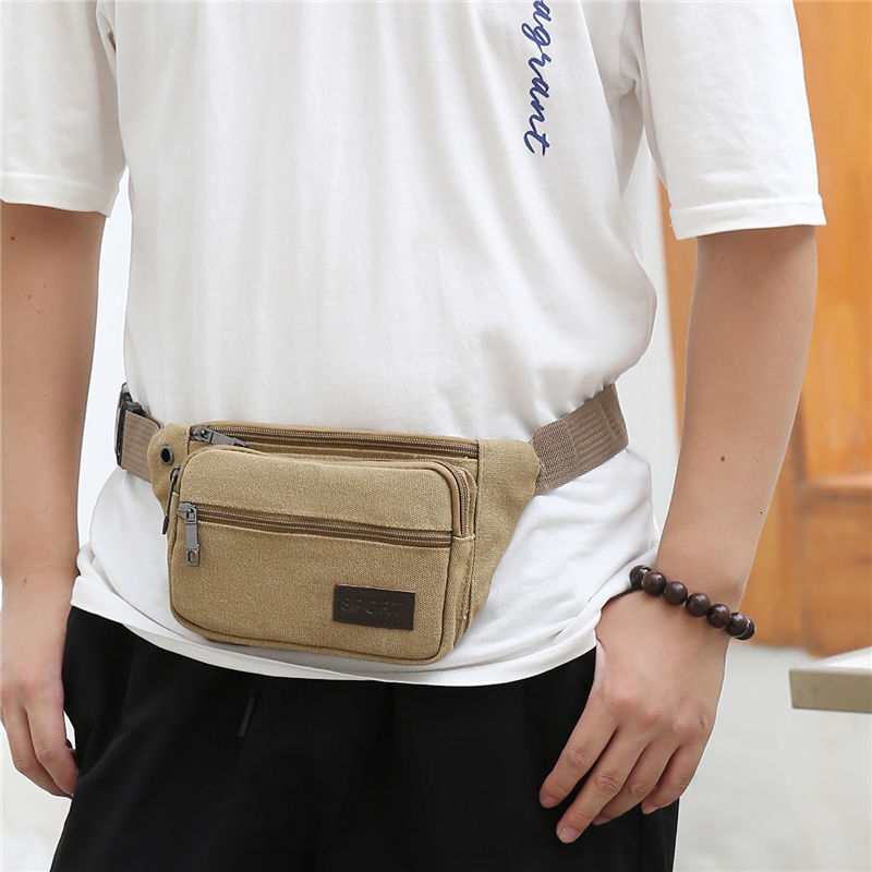 Waist Bag Large Capacity Men S Canvas Luxury Bag Crossbody Designer Bag Unisex Construction Site Free Shipping Business Large Capacity Outdoor Sports 