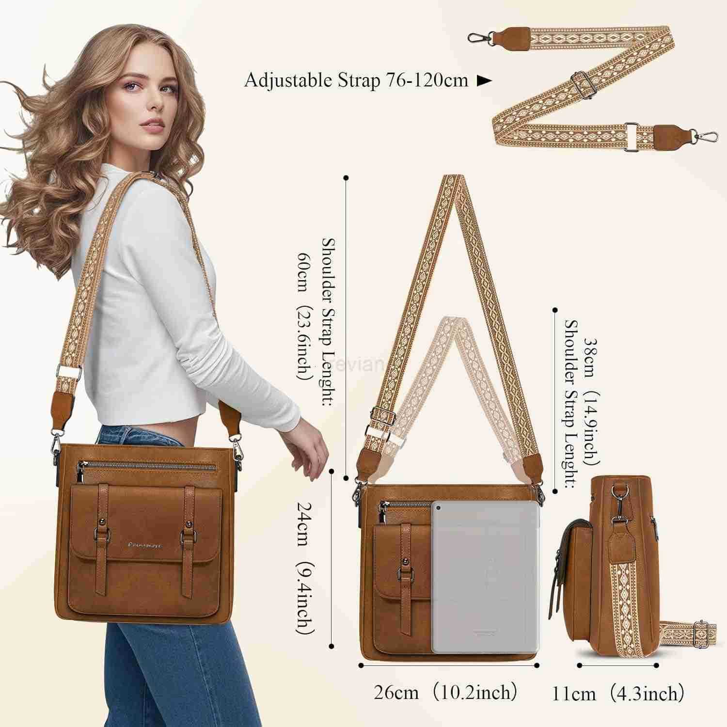 Crossbody Bag for Women Waterproof Leather Crossbody Purses Womens Handbags Shoulder Bag Crossbody Travel PurseW250911