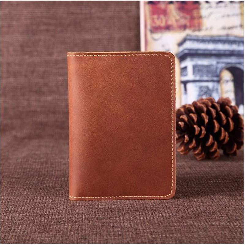 Unisex Genuine Leather Passport wallet Women Vintage Cow Leather Passport cover Wallet Men Credit Card Holder Travel Wallet250906