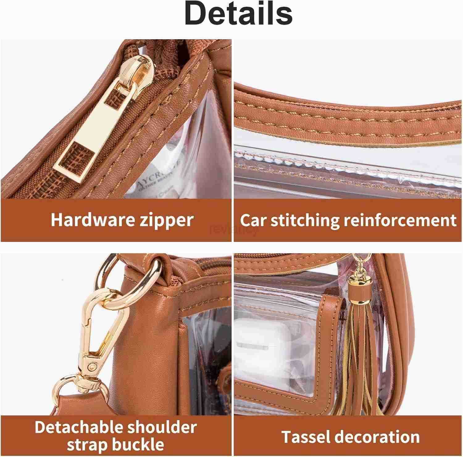 Clear Bag for Stadium Events Clear Purses for Women Crossbody Stadium ApprovedW250911