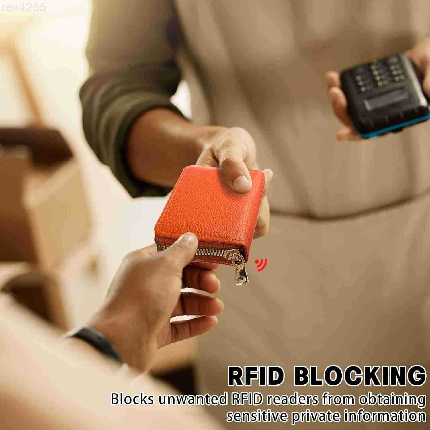 12 Pcs RFID Blocking PU Leather Wallet Zipper Credit Card Wallet Small Business Accordion Card Cases Holder ID Hard Case for Women Men Multicolor 11 P