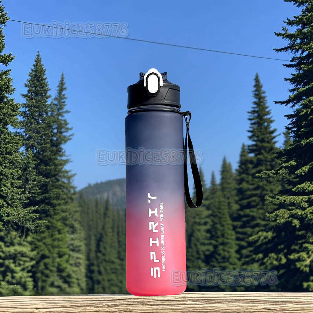 Large Capacity Matte Gradient Plastic Water Bottle Water Outdoor Sports Fitness Water Cup Straw Cup H250911
