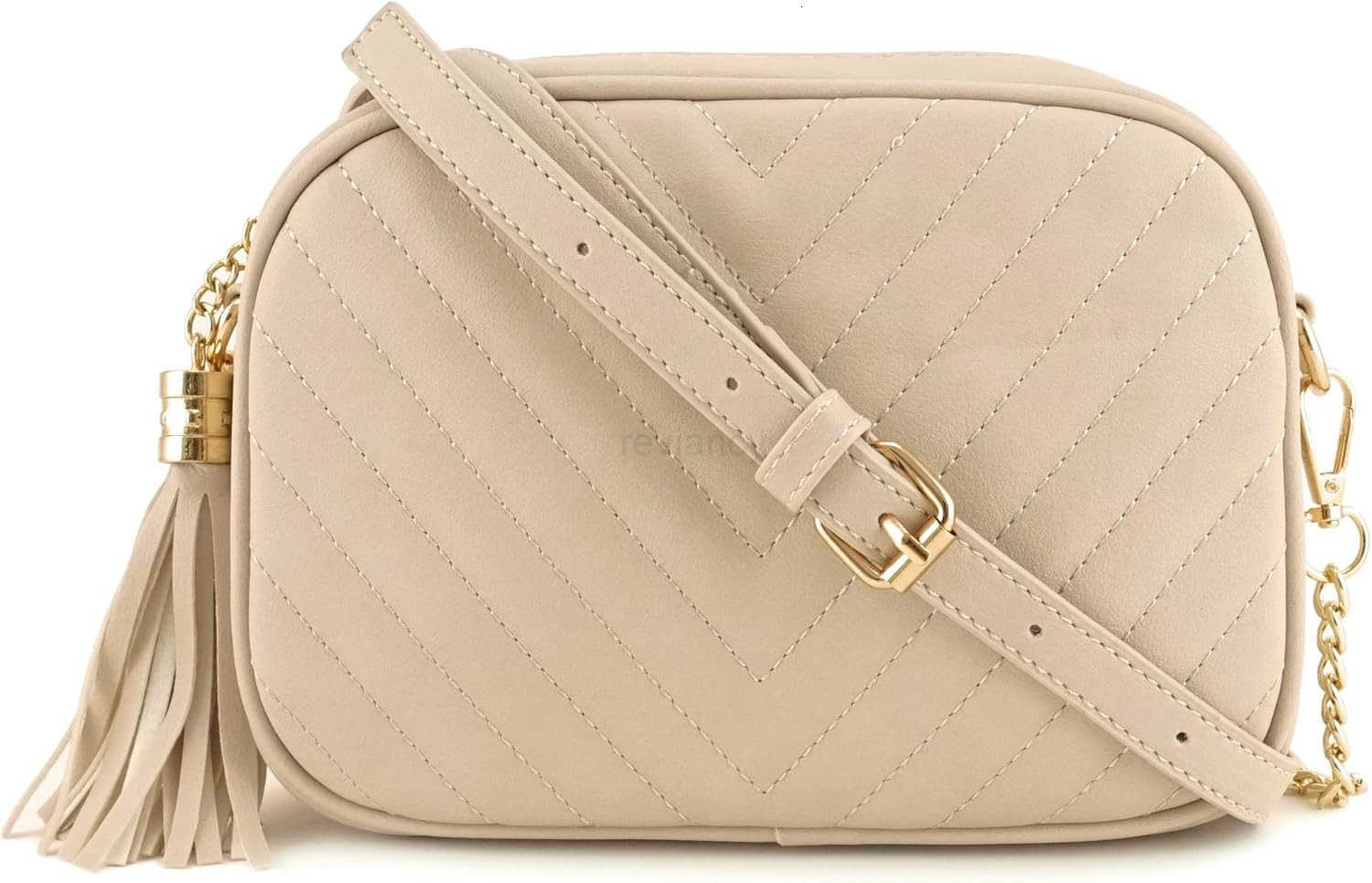 Simple Shoulder Crossbody Bag With Metal Chain Strap And Tassel Top ZipperW250911