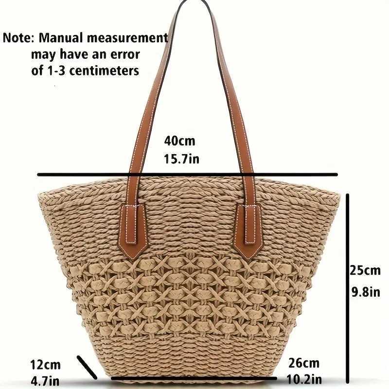 New Bohemia Womens Shoulder Bags Large Capacity Summer Basket Straw Bag For Women Travel Beach Bag Z250911