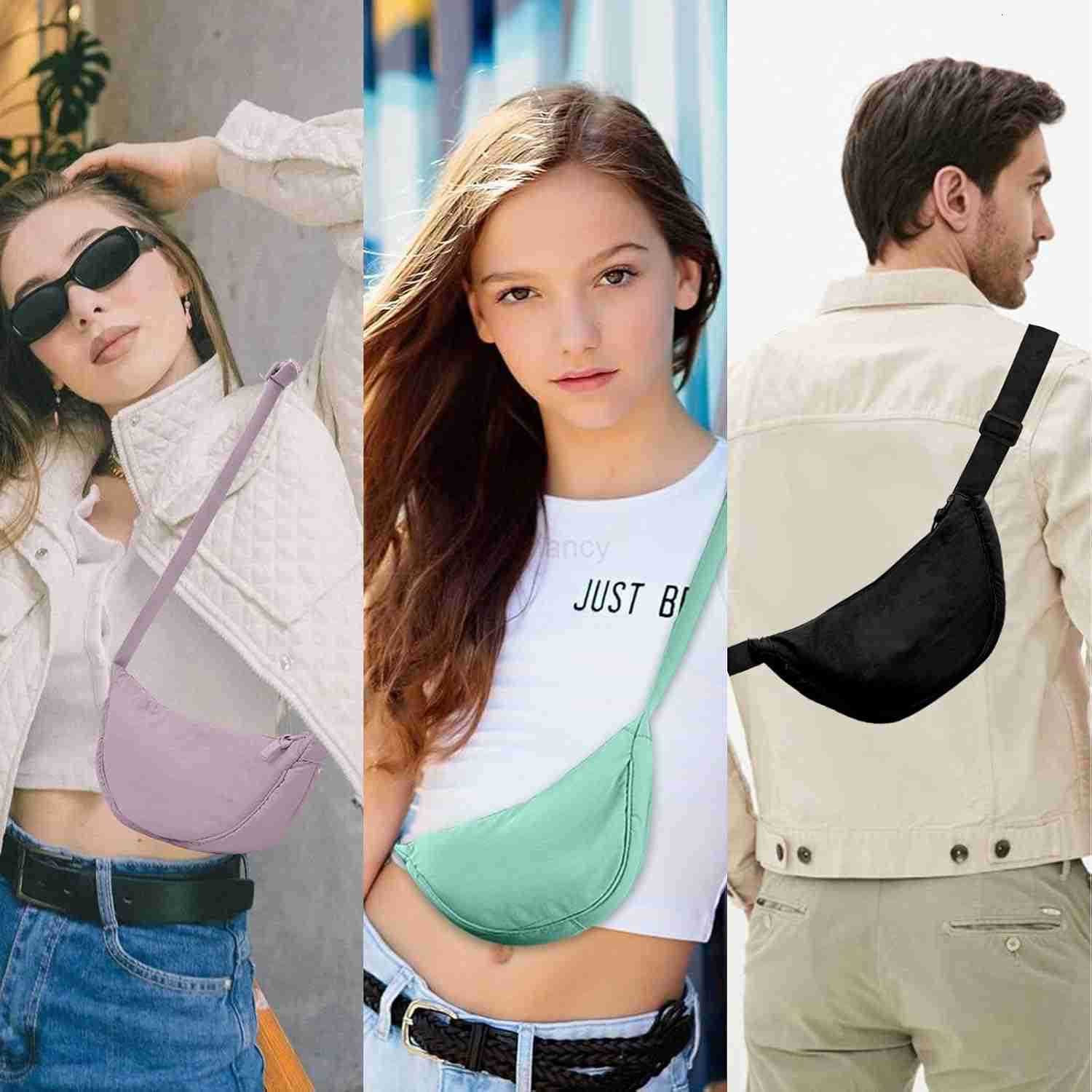 Crescent Crossbody Bag for Women Purses Trendy MenSmall Travel Sling Bag HoboW250910