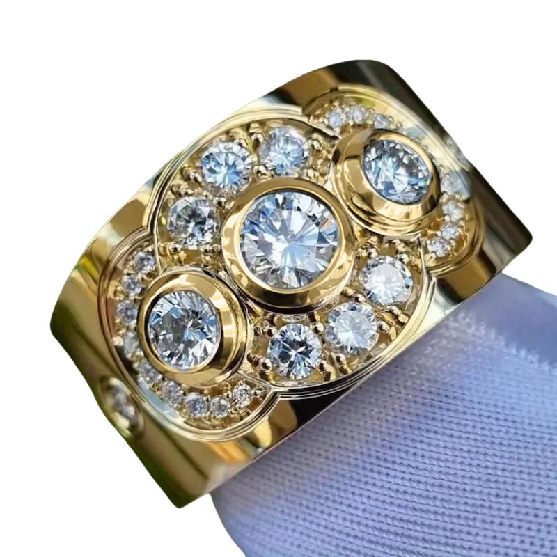 2025 Choucong Handmade Wedding Rings Vintage Jewelry 18k Gold Fill Round Cut 5A Cubic Zircon CZ Diamond Gemstones Party Women Court Women Engagement B