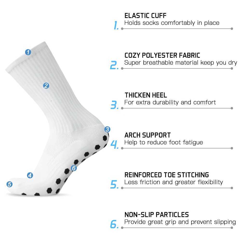 13 Pairs Anti Slip Soccer Socks Outdoor Team Sports Fitness Breathable Quick Dry Socks Wearresistant Athletic Antiskid Socks D250911