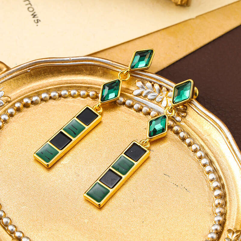 Sier Needle Geometric Long Tassel High-end Niche Light Elegant Vintage Style Earrings