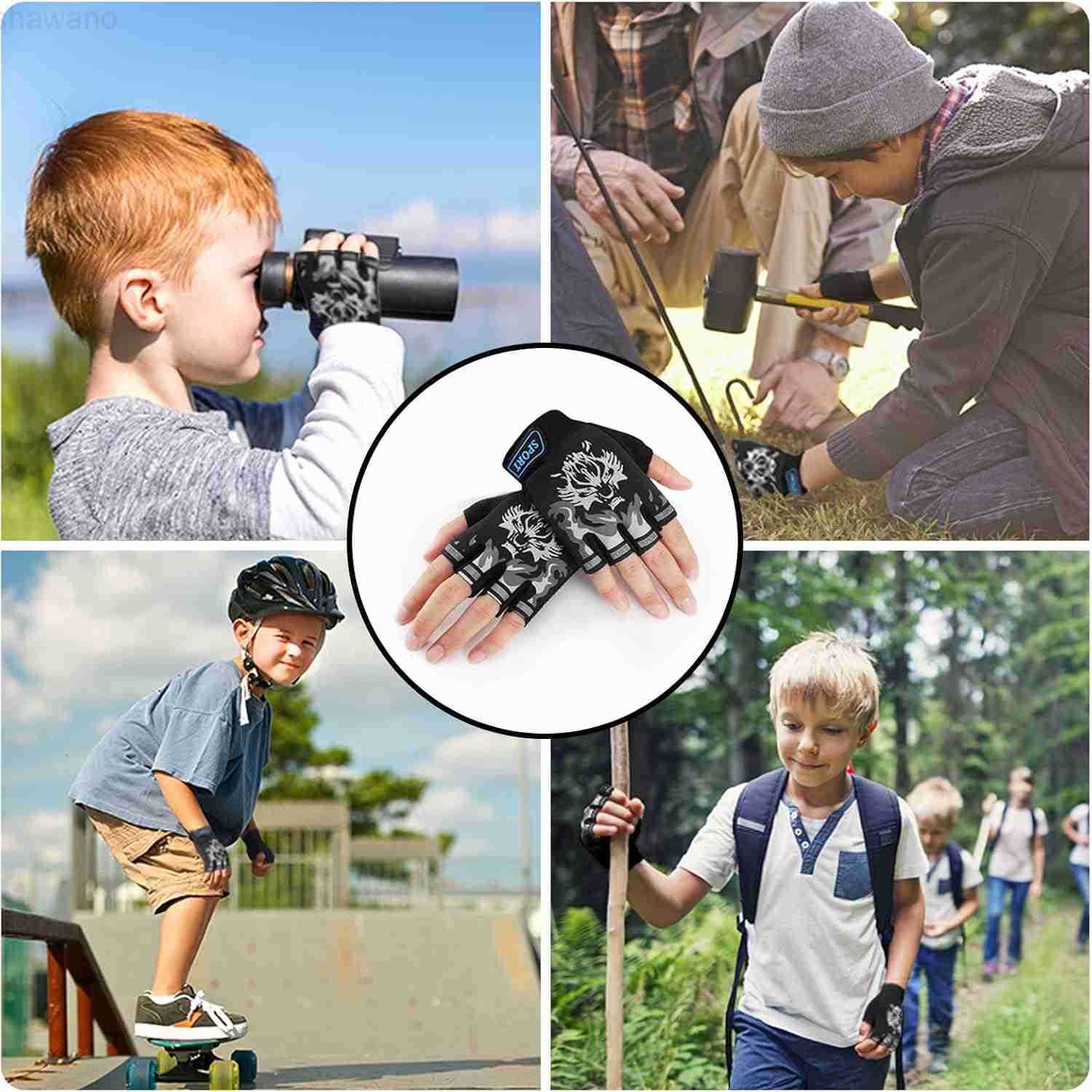 Fishing Gloves Kids Sport Cycling Gloves for Cycling Camping Fishing Outdoor SportsW250911