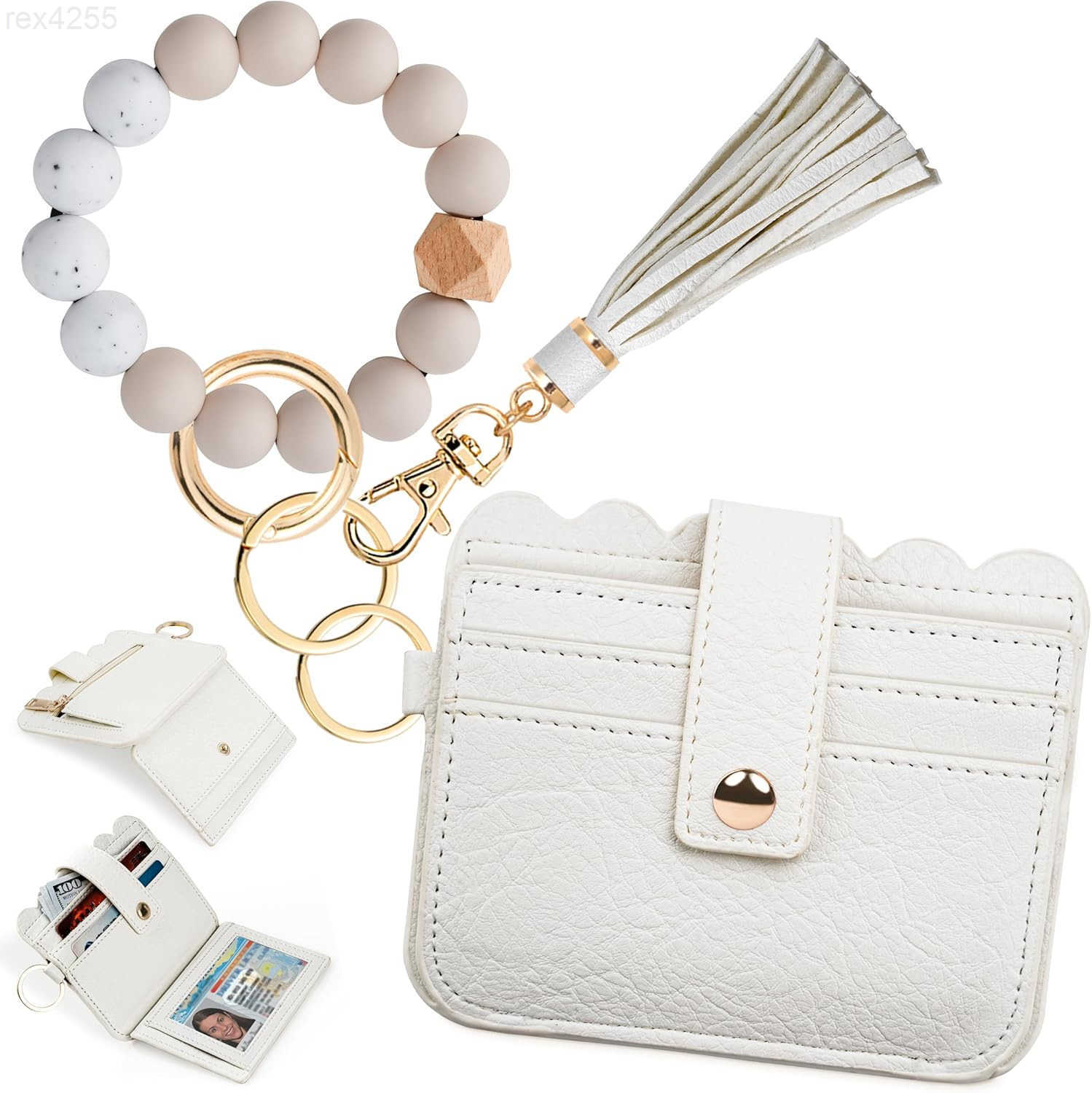 Wallet Keychain Wristlet for Women RFID Card Holder Keychain Key Chain Wallet Key Ring with Wrist Wallet for WomenW250910