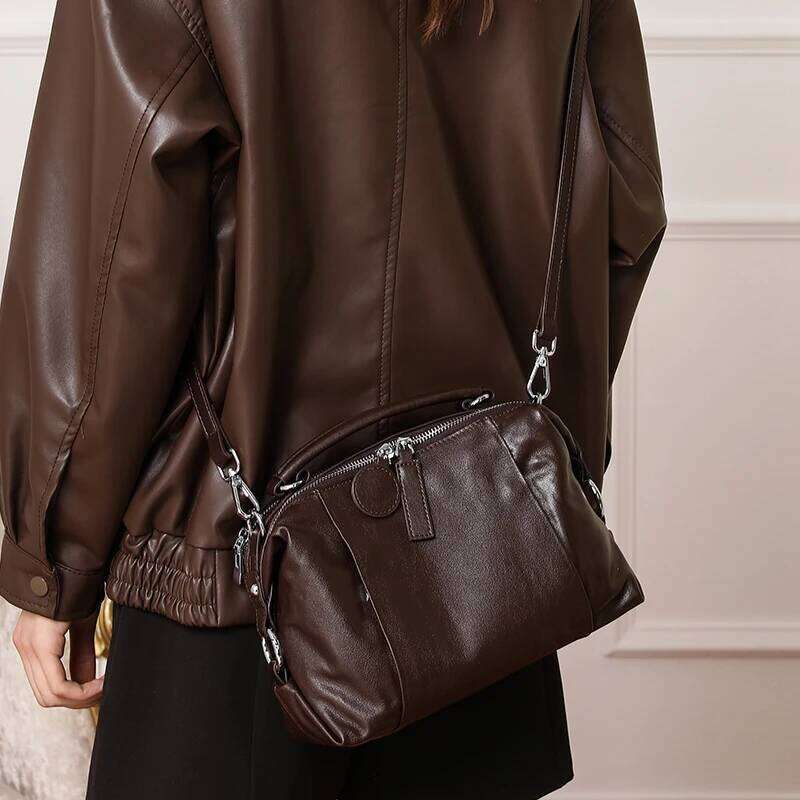 Women's Genuine High Quality Fashion Soft Cow Leather Handbag Lady Shoulder Bag New