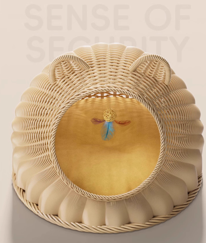 Eco-Friendly Summer Cooling Feline Haven Versatile Rattan Furniture Item