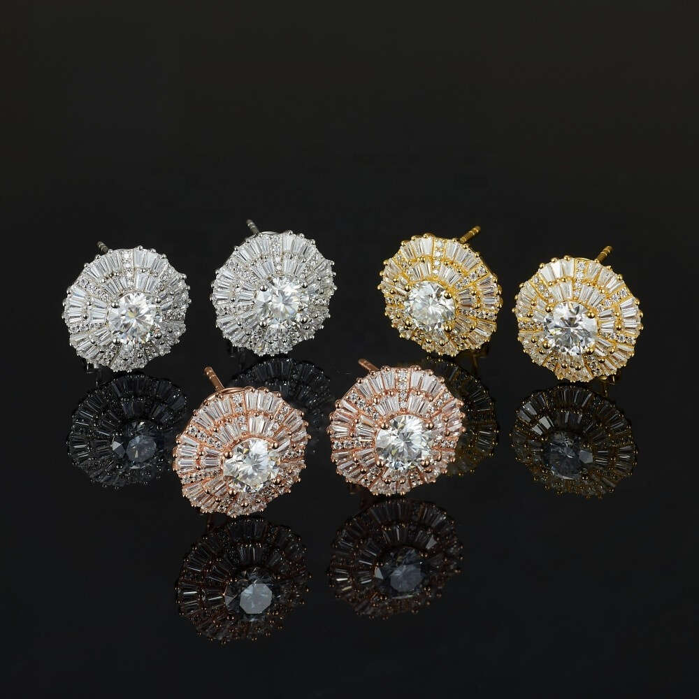 Cheapest Rts Earring Iced Out Hip Hop S Screw Back Vvs1 Moissanite Stud Earrings
