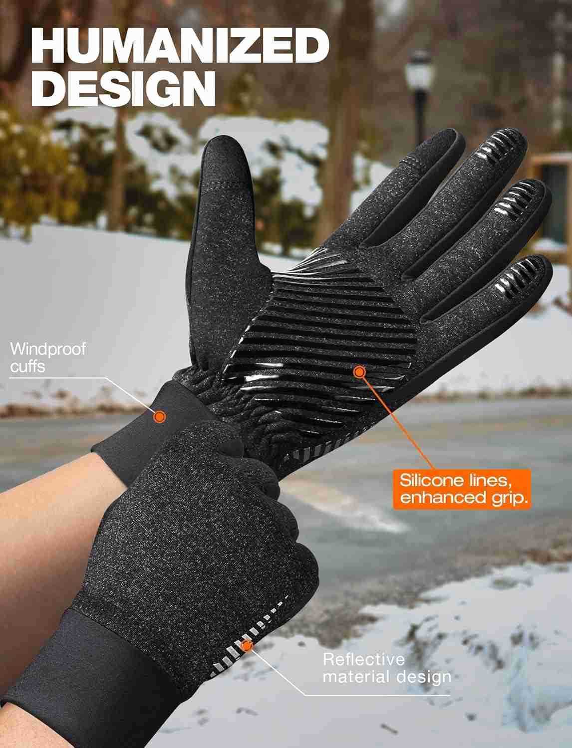 Lightweight Winter Running Gloves Touch Screen AntiSlip Warm Thermal Glove Liners Cool Weather Driving Cycling Hiking Biking Walking Sporting for Wome