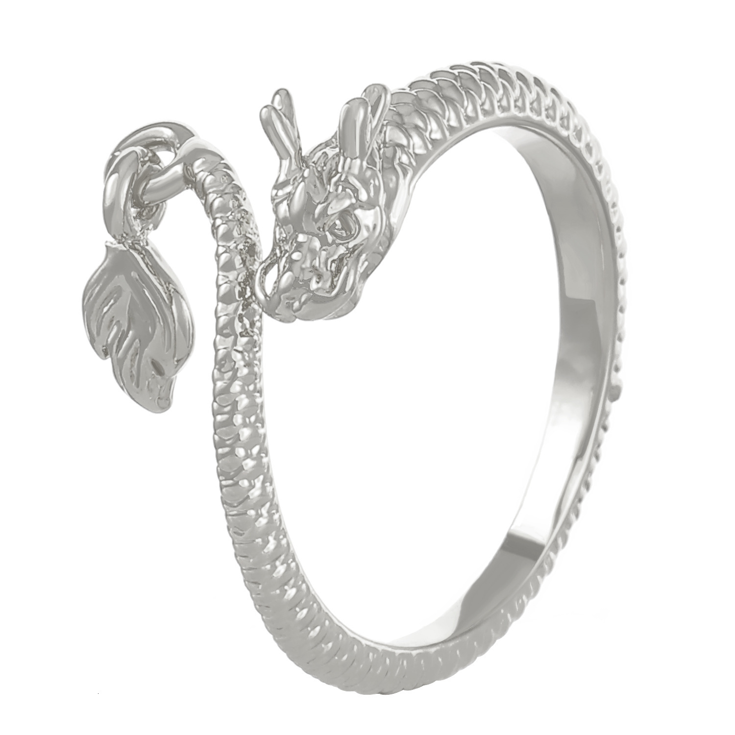 Chinese Style Tail Women, Zoc Alloy Open Finger For The Year Of Birth, Scale Coiled Dragon Ring Trend