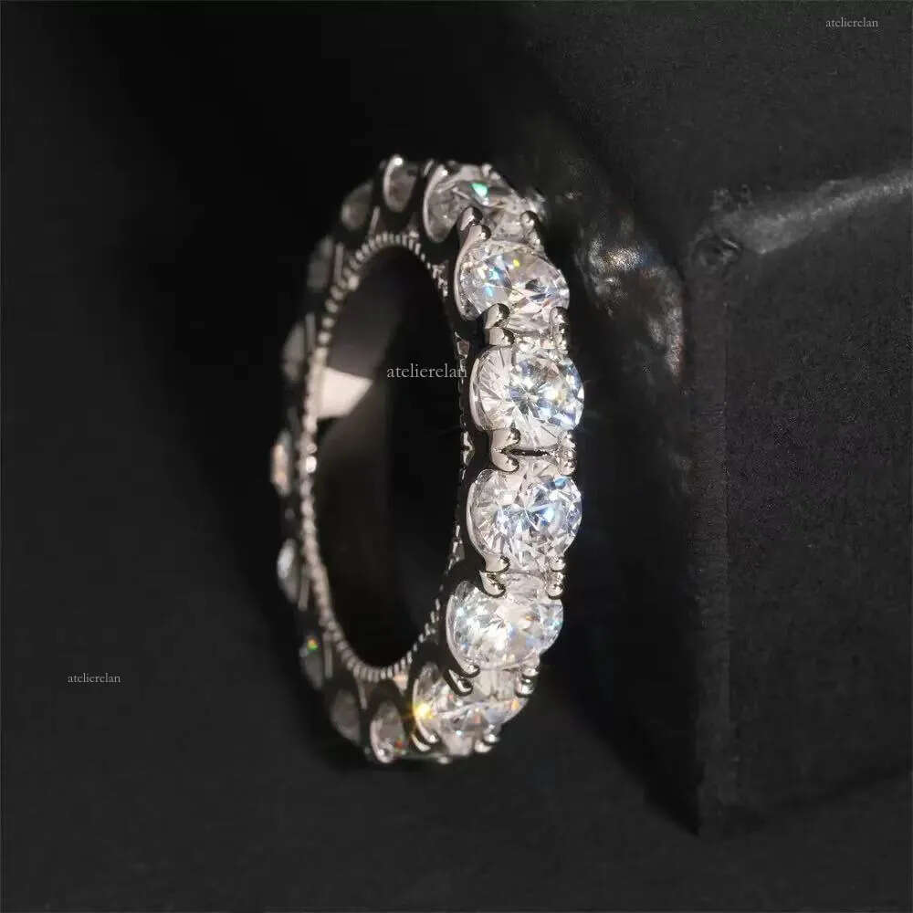 Sterling Sier Full Oval 5MM Moissanite Finger Ring Classic Wedding Engagement Fine Jewelry Gift for Women