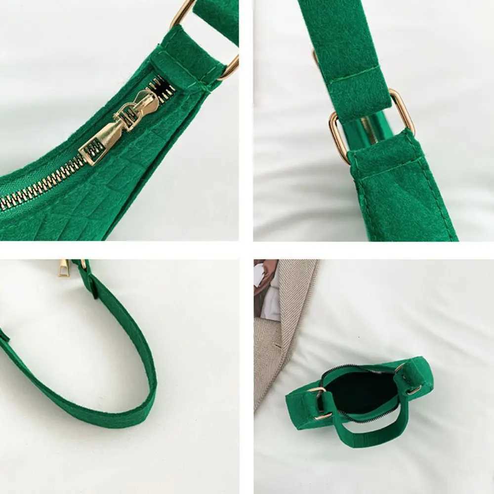 Print Crescent Moon Underarm Bag Solid Color Shoulder Pouch Cloth Shoulder Bag Large Capacity Allmatch Felt Handbag Women W250911