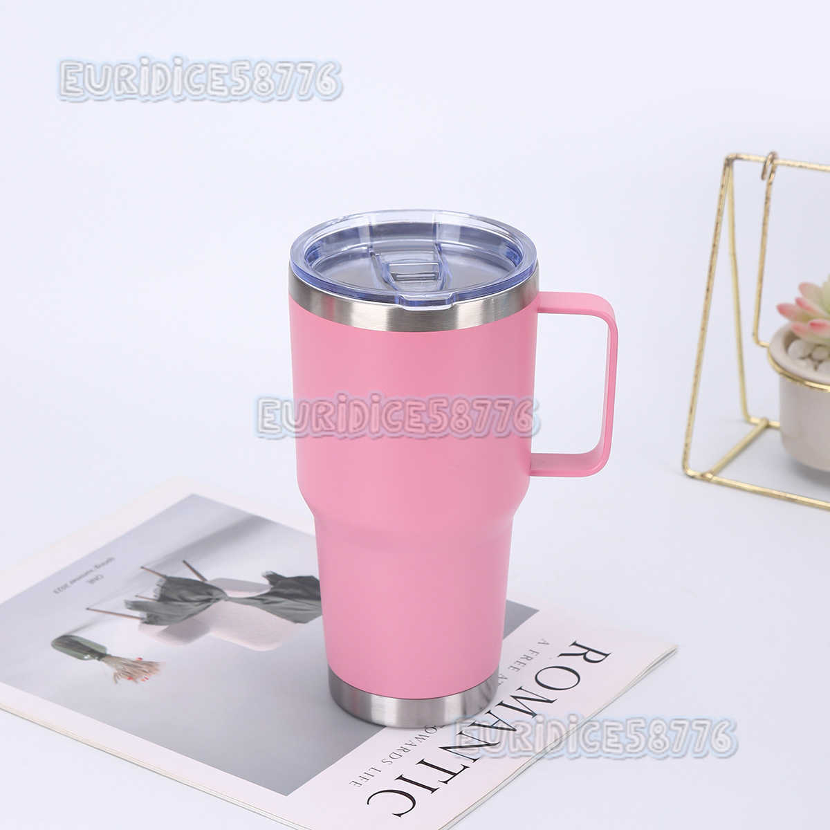 Handle Car Cup 304 Stainless Steel Doublelayer Insulated Cup Large Capacity Car Ice Cup H250911