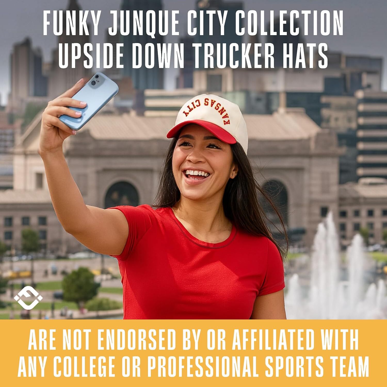 Upside Down City Trucker Hat for Men and Women Unisex 3D Embroidered Gameday Baseball Cap, Retro Snapback Hats