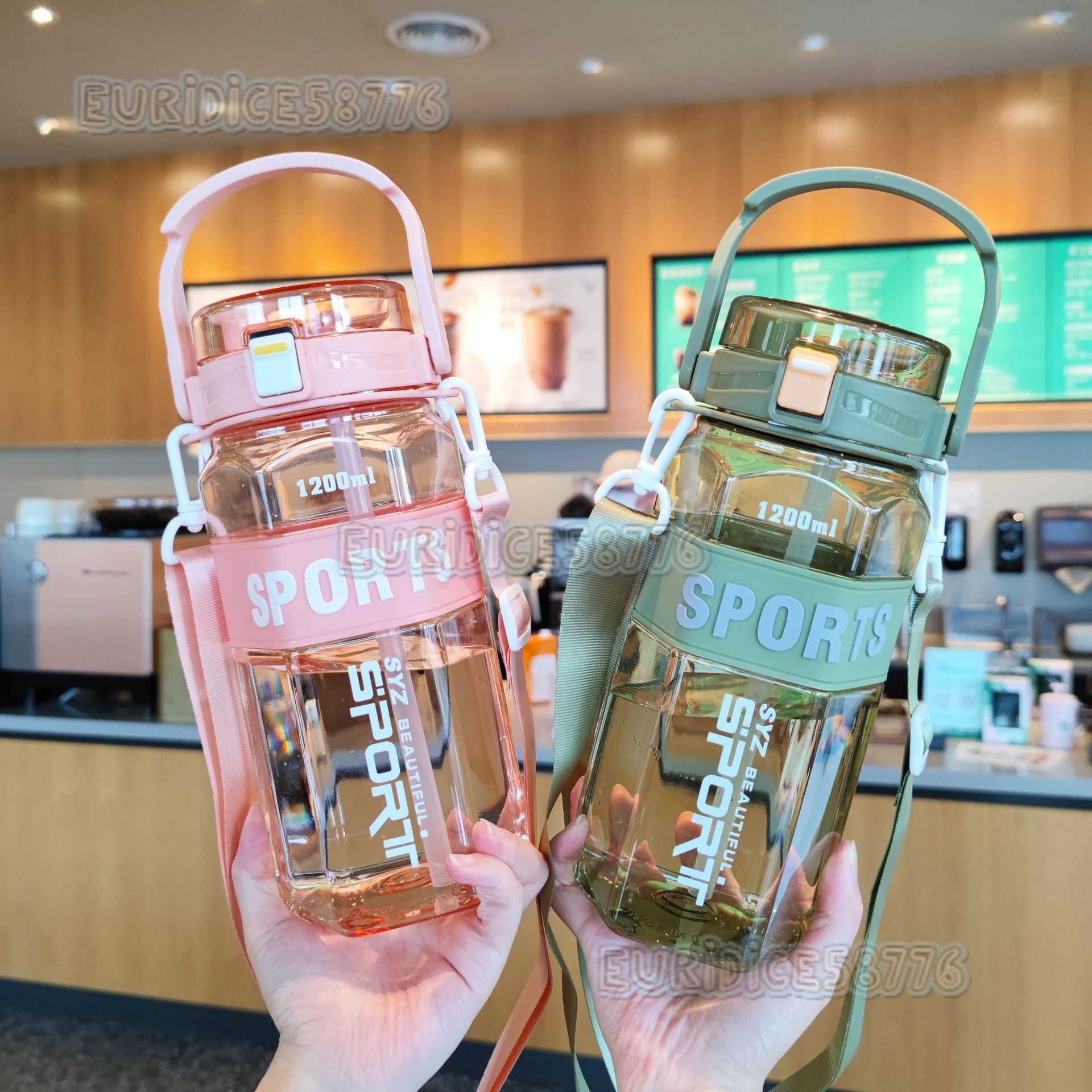 Summer New Transparent Water Cup Portable Strap Large Capacity Outdoor Sports Water Cup H250911