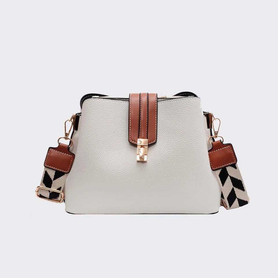 Fashionable and versatile crossbody bag niche design solid color simple adjustable shoulder strap bucket bag Z250911