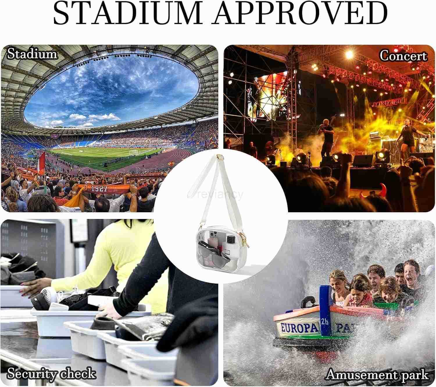 Clear Bag Stadium Approved Crossbody Transparent Bag for Concerts Sports Events Purses for Men WomenW250911