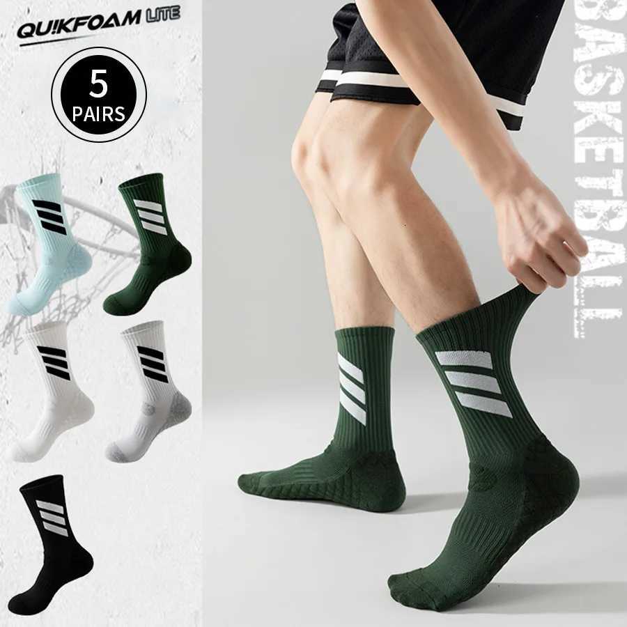 Mens Cushioning and PressureRelieving Particle Towel Bottom Basketball Running Sports Socks D2509111