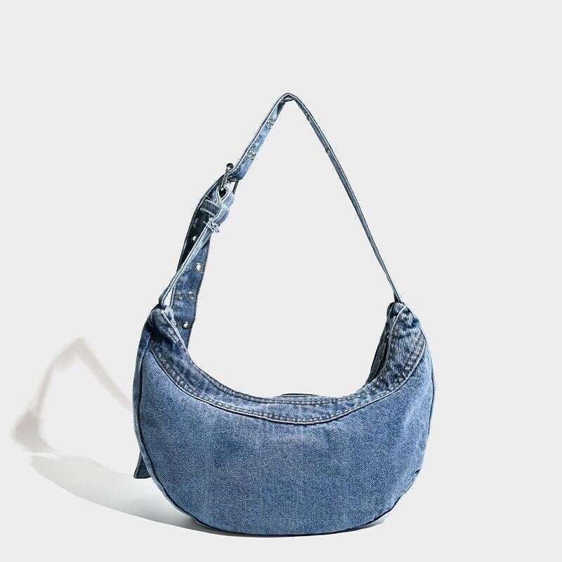 Women's Bags Niche Design Retro Washed Lazy Literary Denim Canvas Dumpling Versatile Cool Shoulder Messenger Bag