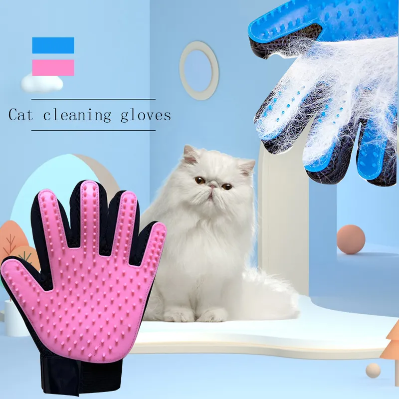Efficient Pet Hair Remover Gloves Gentle Shedding Brushes for Dogs Cats & Horses with Long and Short Hair