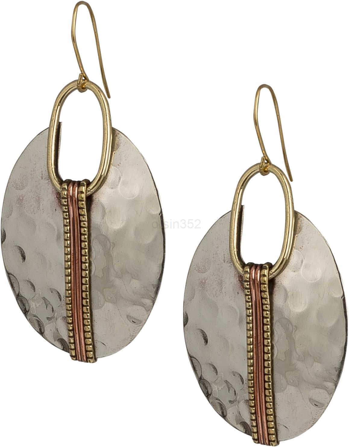 Earrings for Women Gold Silver Copper Dangle Oval or Round Ethnic TrenDY Western Hammered Gift Handmade Mixed Metal African JewelryW250911