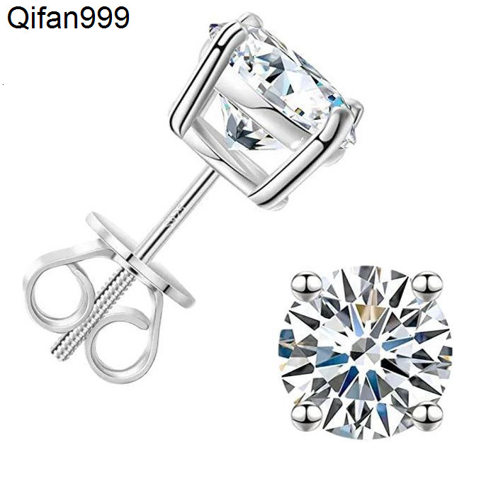 Classic Design 925 Sterling Silver GRA Certificated Diamond Moissanite Stud Earrings