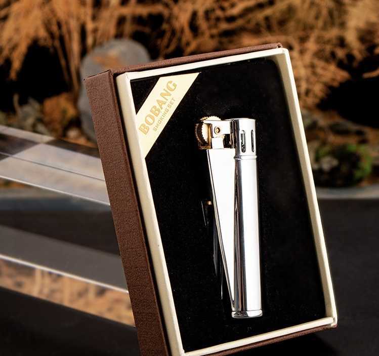 Clipper cigarette Windproof Straight Jet Blue Flame Outlet With Dust Cap Butane Torch Lighter Men GadgetT250224 H260131