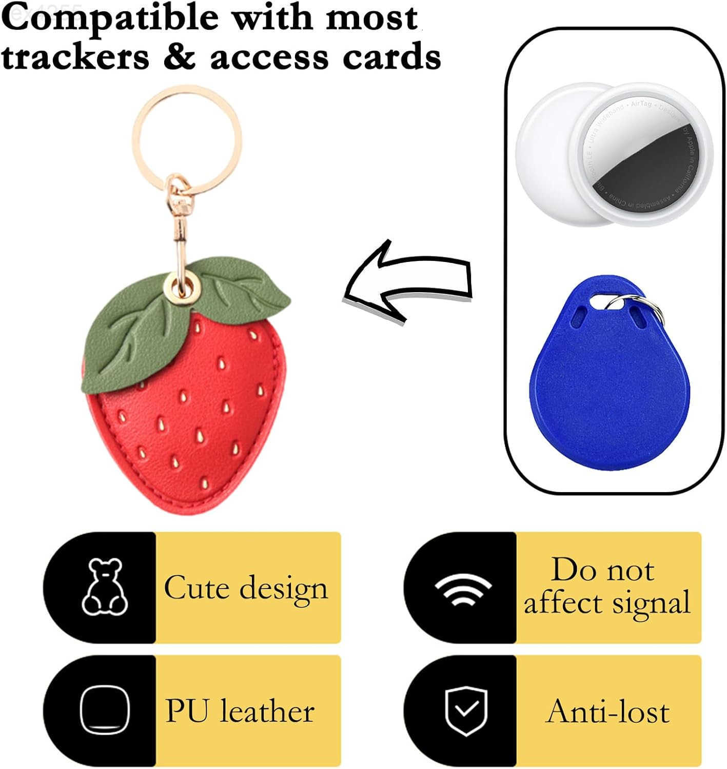 Leather Keychain Case Holder for tagProtective Air Tag Cover with Keychain RingAntiScratch Airtags Case for KeysW250911