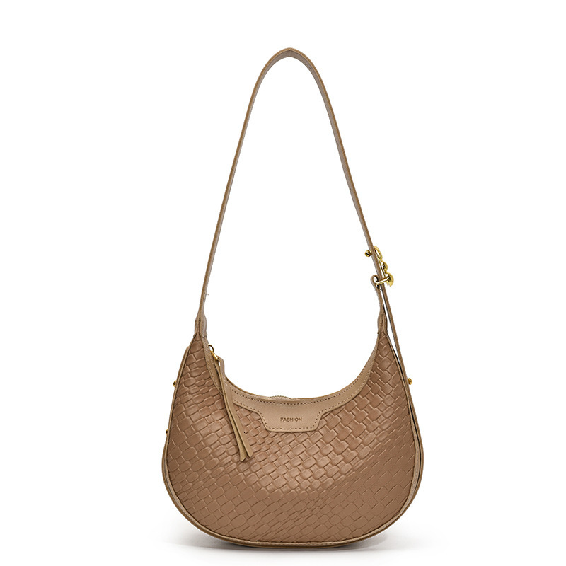 2025 new cross-border shoulder bag luxury bag hand woven crescent bag designer bag large capacity armpit bag women's crossbody bag