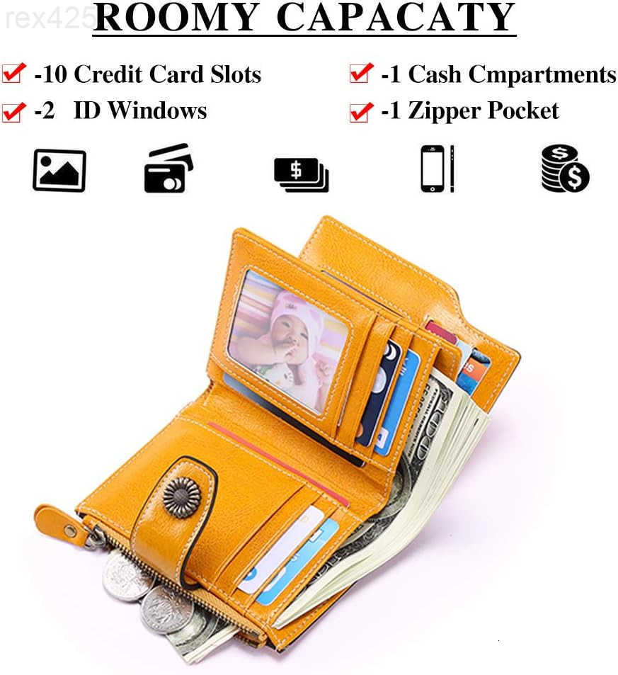 Small Wallet for Women Leather Bifold Compact Small Womens Wallet with RFID BlockingW250911
