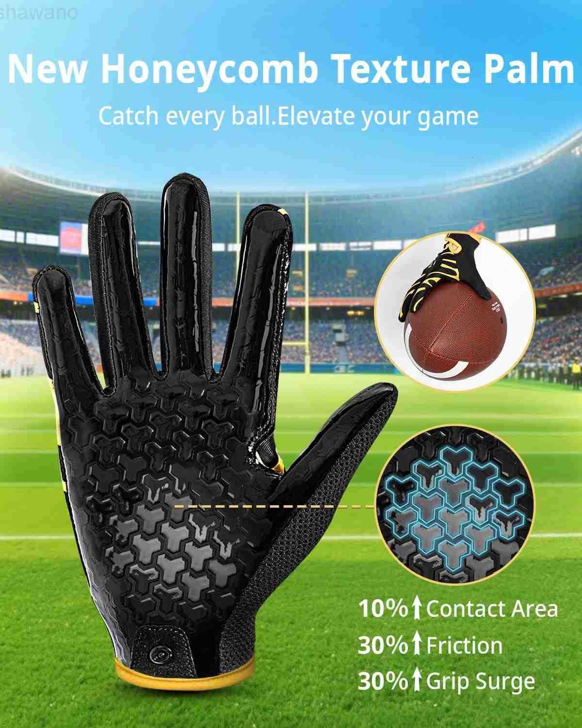 Panda Youth Football Gloves for Boys Girls White and Black Flag Football Gloves with Super Sticky Grip XSXL Wide Receiver Glove for Kids 514 Best Gift