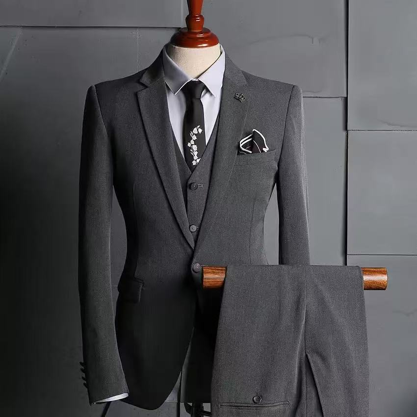 T1715 Men's Casual Suit Business Solid Color Suit