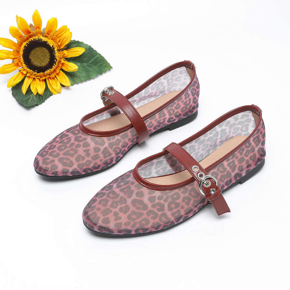 Round Toe Single Mesh Fabric Breathable Non-Slip Large Sole Mary Designer Shoe Jane Plus Size Women's Shoes 35-45