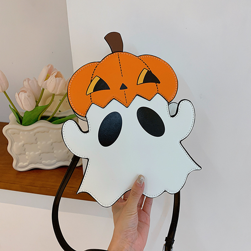 Halloween new leisure trend Halloween quirky style pumpkin bag atmospheric niche design fashionable ghost shoulder bag designer bag