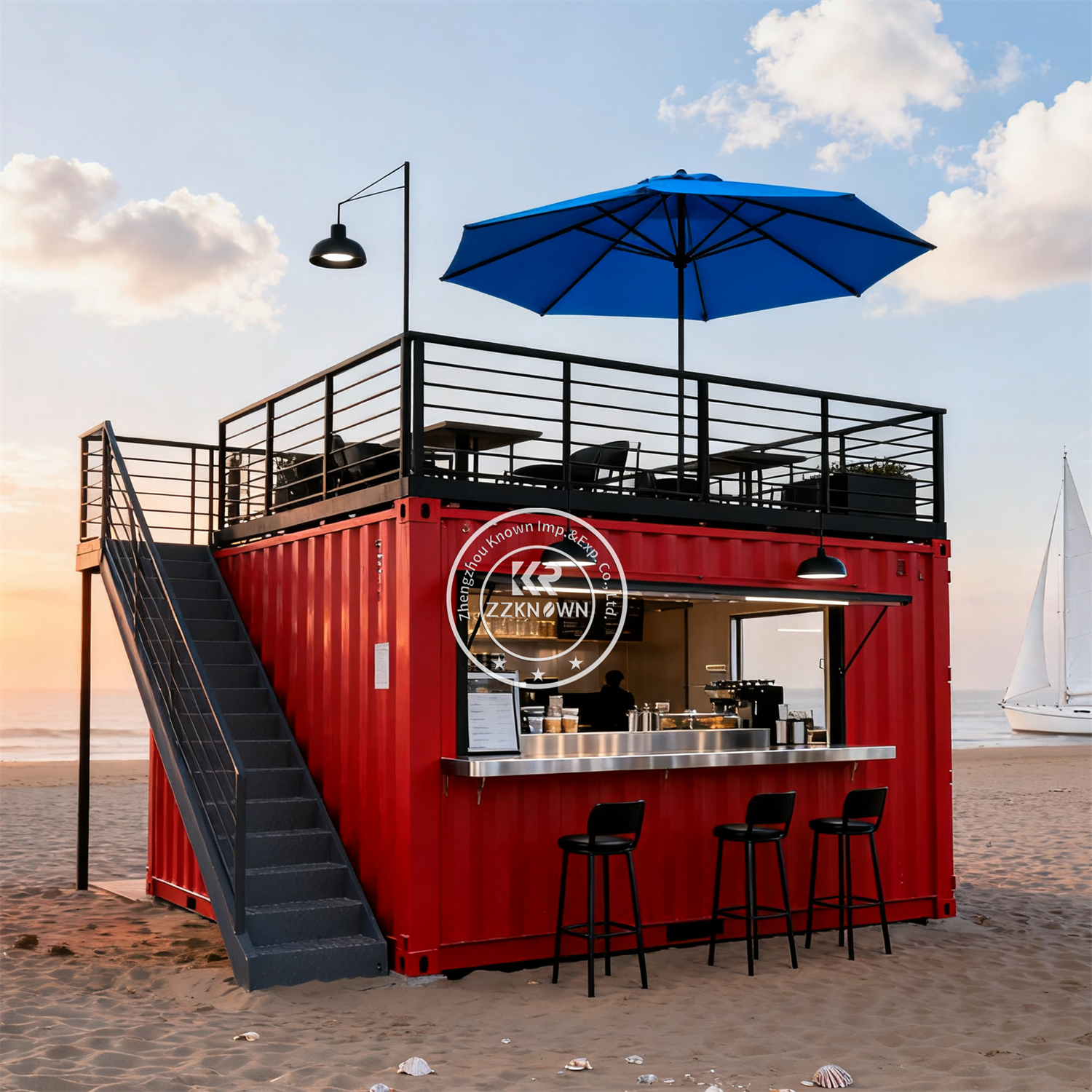 High Quality Fast Install Steel Container Restaurant Outdoor Modular Coffee Kiosk Prefabricated Modular Container Bar For Sale