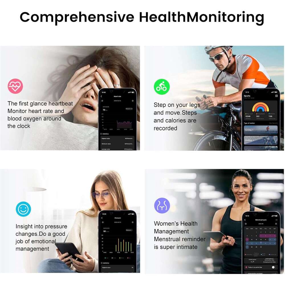 Jojovenusmall Smart Ring for Women & Men - IP68 Waterproof Fiess Tracker with Long Lasting Batteries, 28-Language App, Sleep/Step/Heart Rate Monitor (