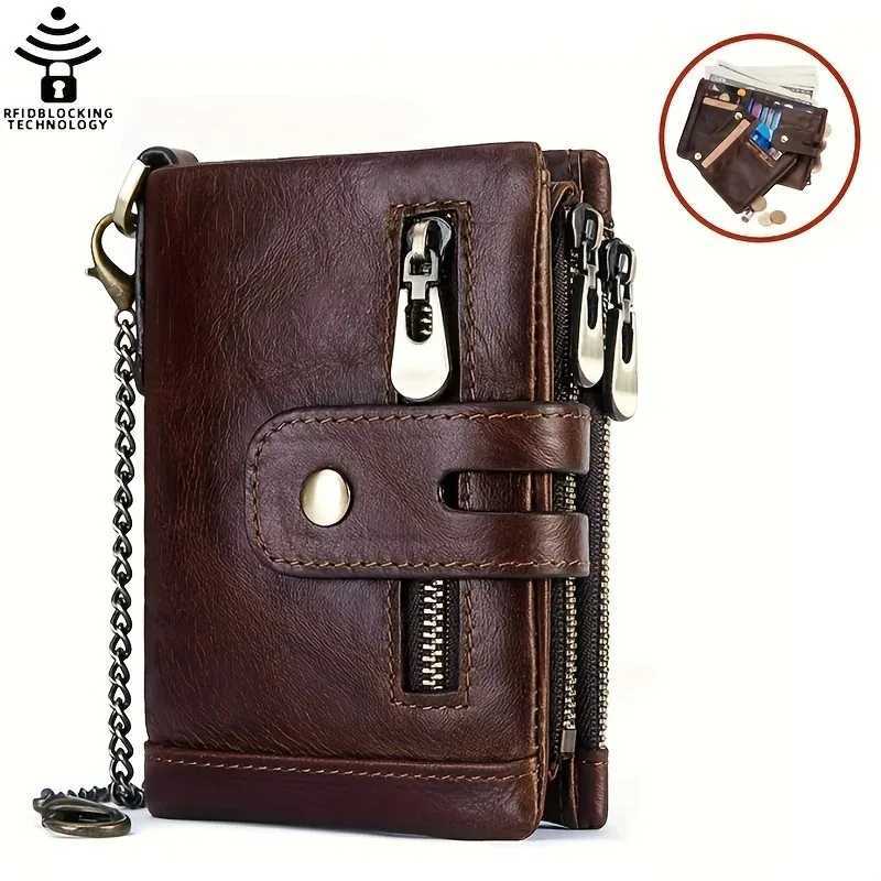 Short Genuine Leather Wallet Head Cowhide Card Case Trifold US Money Clip rfid Multicolour W250911