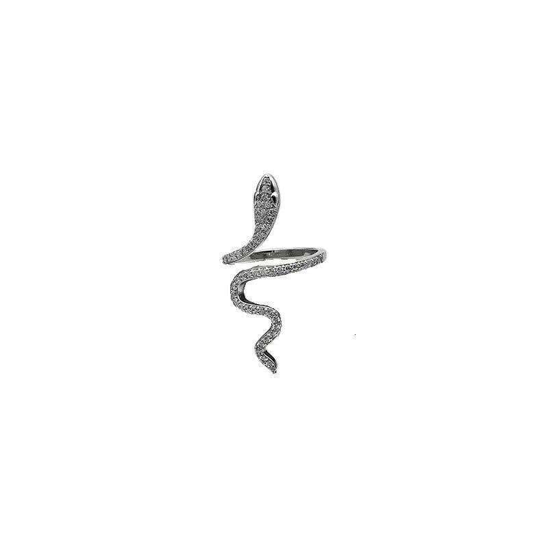 Snake-Shaped Alloy for Women Fashionable Light Luxury Niche Girls Minimalist Style High-End Open Index Finger Trendy Ring