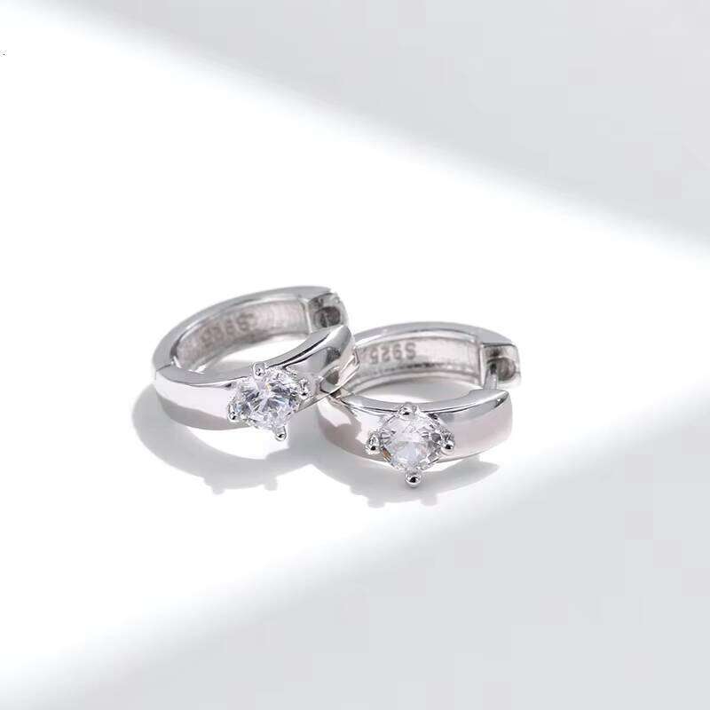 Tempusort Minimalist Hoop 0.4Ct Fine Jewelry Sier Moissanite Earrings Hoops