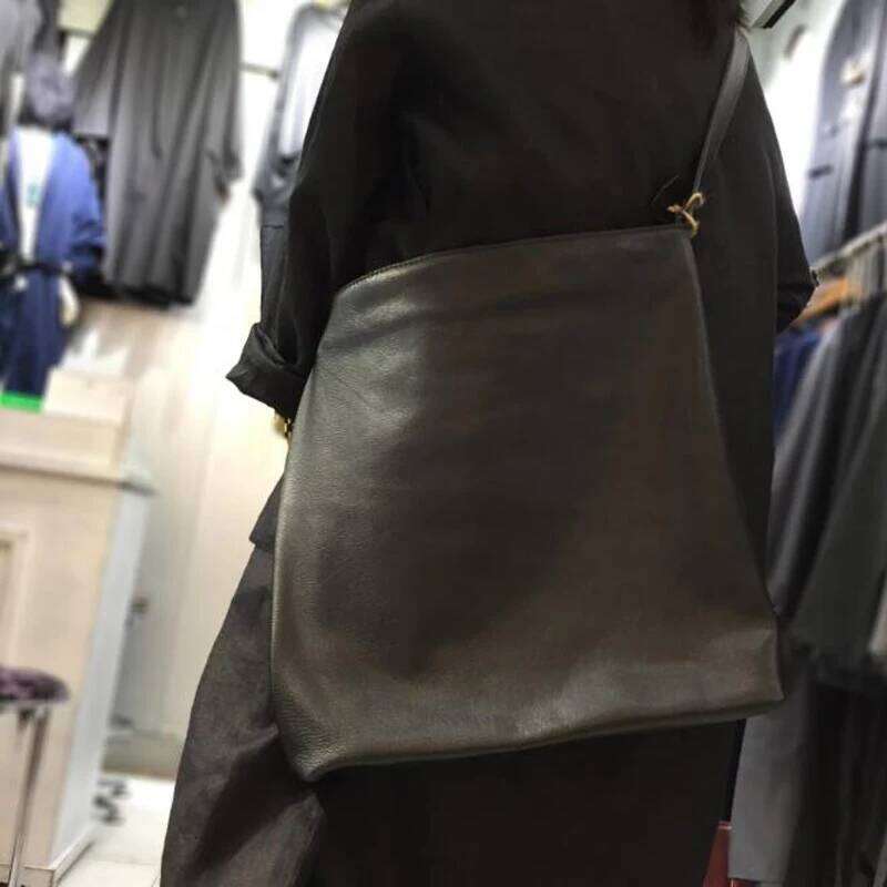 Casual Cow Leather For Women Simple Brand Black Cowhide Laptop Shoulder Bag Vintage Ladies Soft Crossbody Bags 250805 250805