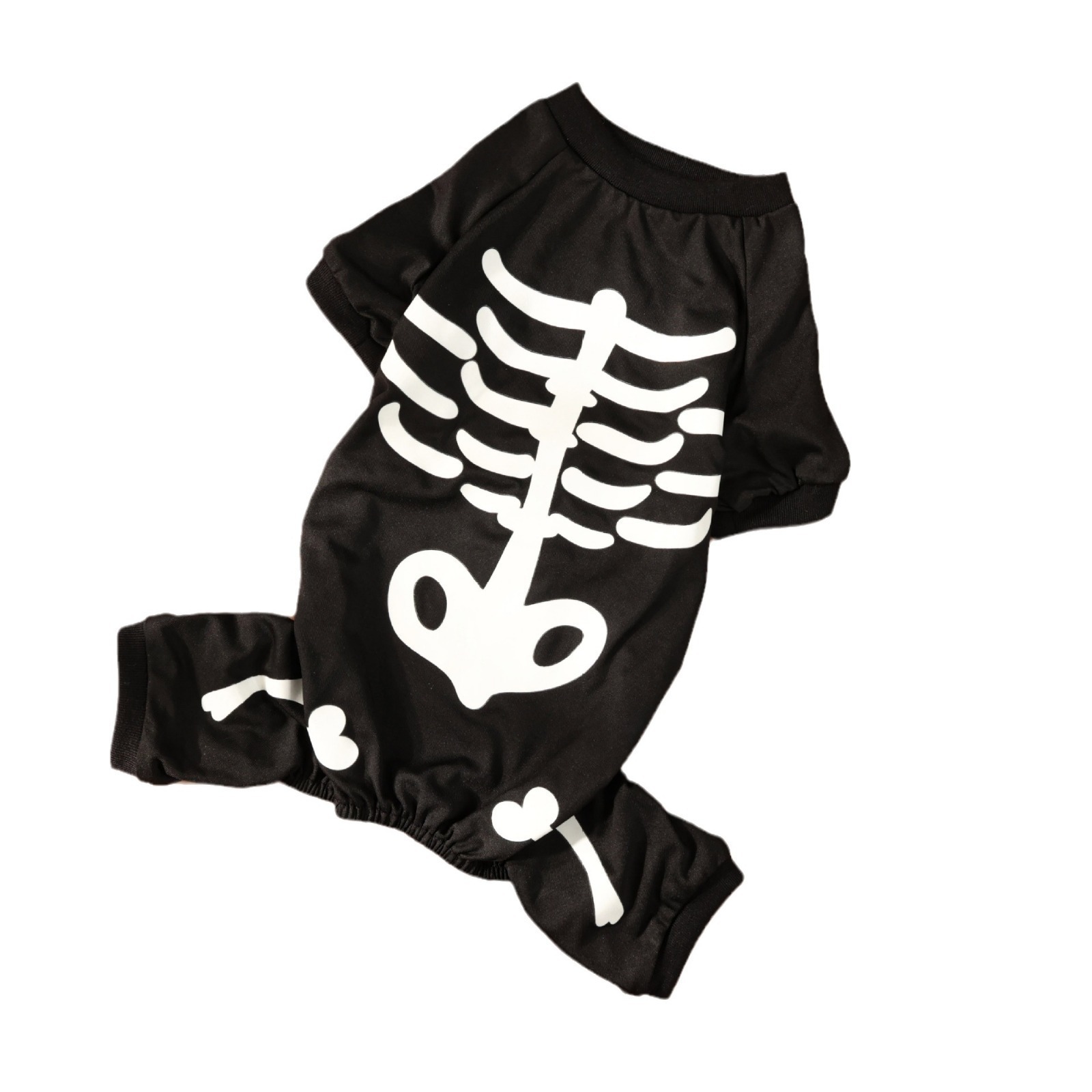 Halloween Glow-in-the-Dark Skeleton Dog Onesie, Pet Jumpsuit with Luminous Skull Print, for Dogs 1.5-8kg, Perfect for Halloween Parties, Festive Event