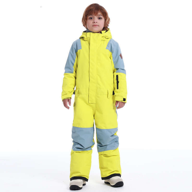 New Children's Ski One-Piece Girls' Color Waterproof Windproof Warm Single And Double Board Suit Snow Pants Boy
