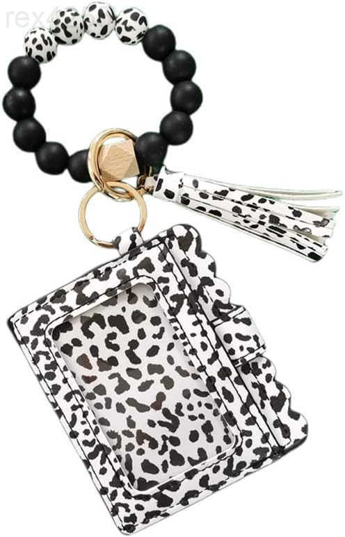 Keychain for Women Silicone Key Ring Bracelet Wristlet Wallet Bracelet Keychain Card Holder KeyringW250911