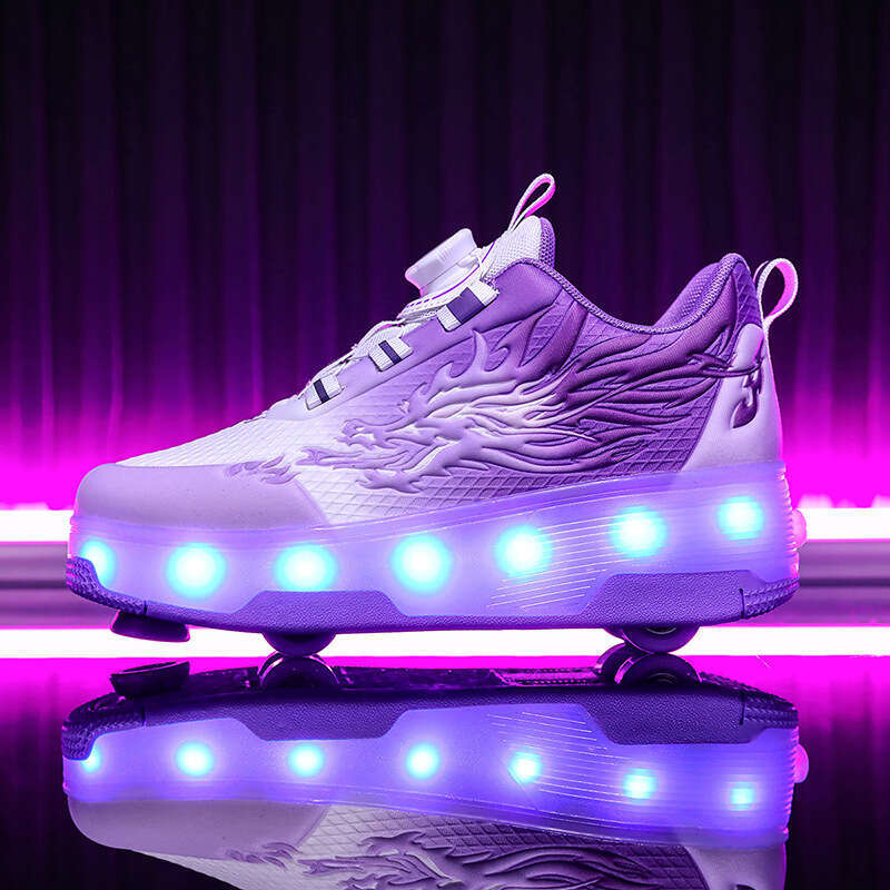 New Style Roller Free shipping new Small Four-Wheel Sports Skates Boys' Light-Up Shoes Flying